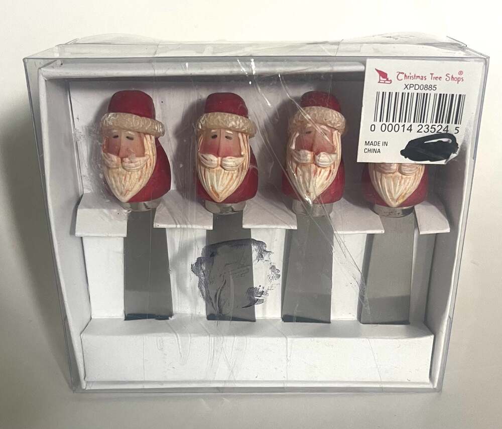 Christmas Tree Shops Santa Claus Cheese Spreader Set of 4